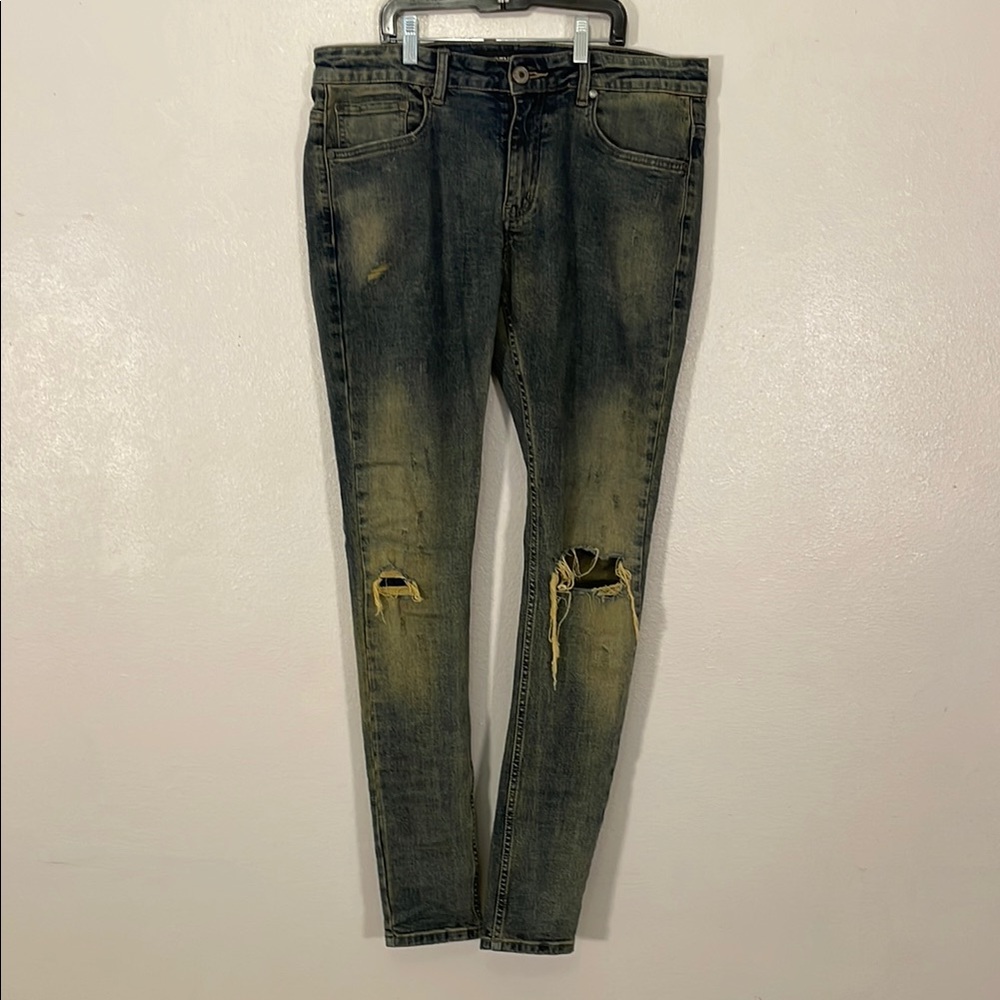 Men's Distressed Black Jeans